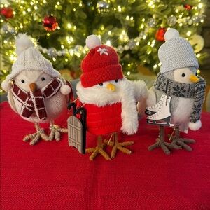 Target Wondershop collectible “featherly friends” bird lot of 3 winter NWT!